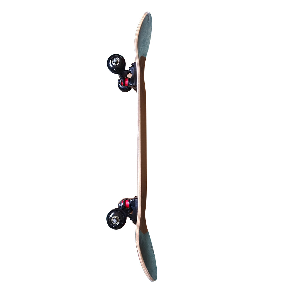 CRYPTRIDER Reaper Skateboard. 31 x 8 inches (80x20 cm) Deck, 7-Ply North Eastern Maple, Double Kick, 53x31 mm 95A PU Wheels, ABEC7 Bearings, Riser Pads, 5" Reinforced Aluminum Trucks. Skull.