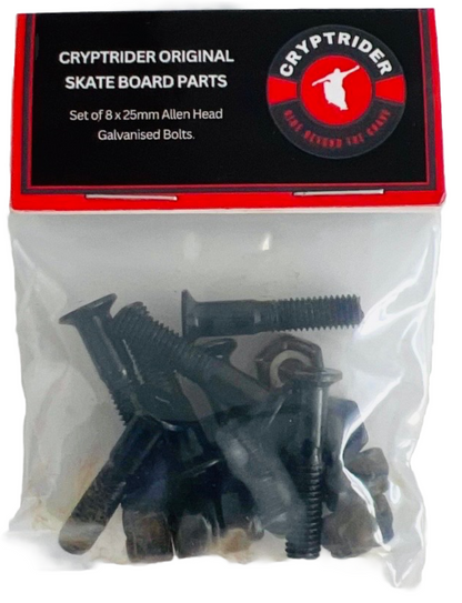 CRYPTRIDER Skateboard Galvanised 25mm Nuts And Bolts